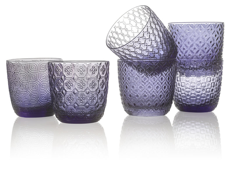 SIXTIES SET OF 6 TUMBLERS ASSORTED TEXTURES