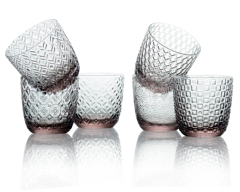 SIXTIES SET OF 6 TUMBLERS ASSORTED TEXTURES