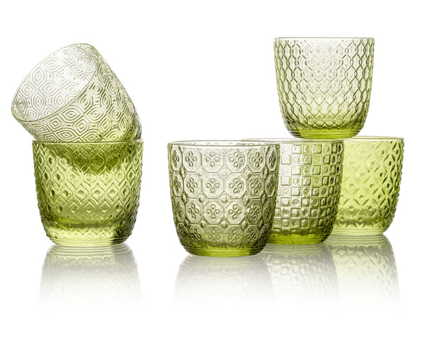 SIXTIES SET OF 6 TUMBLERS ASSORTED TEXTURES